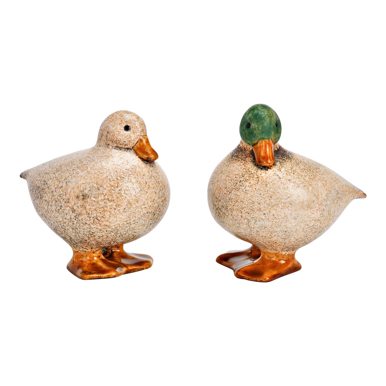 Ente aus Steingut braun 2-fach, (B/H/T) 12x12x8cm