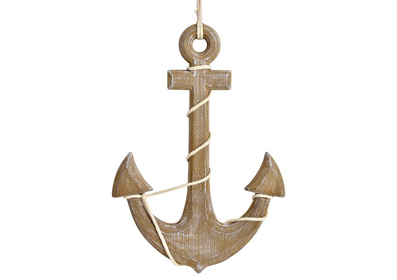 Hanger anchor made of wood Brown (W/H/D) 42x60x3cm