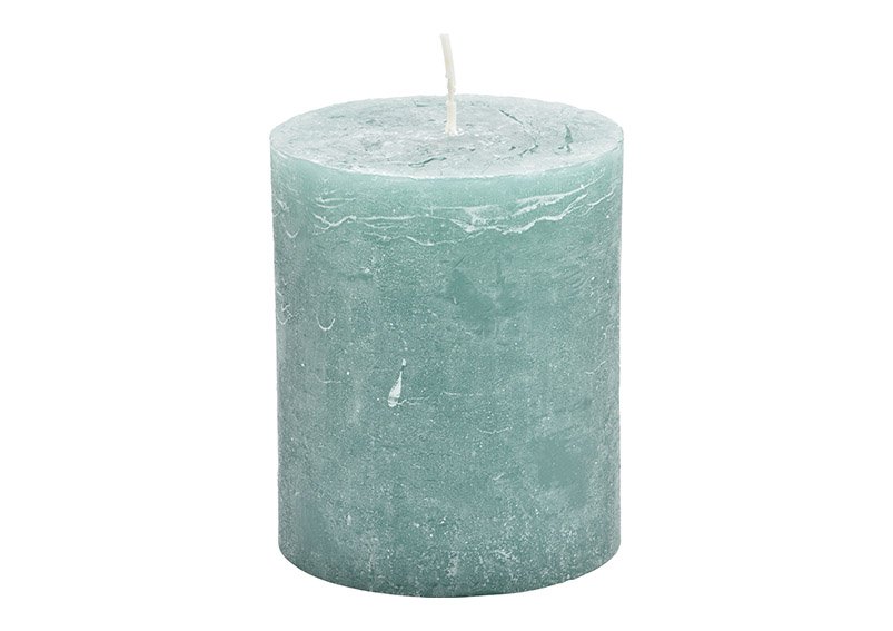 Candle 10x12x10cm wax eucalyptus green 