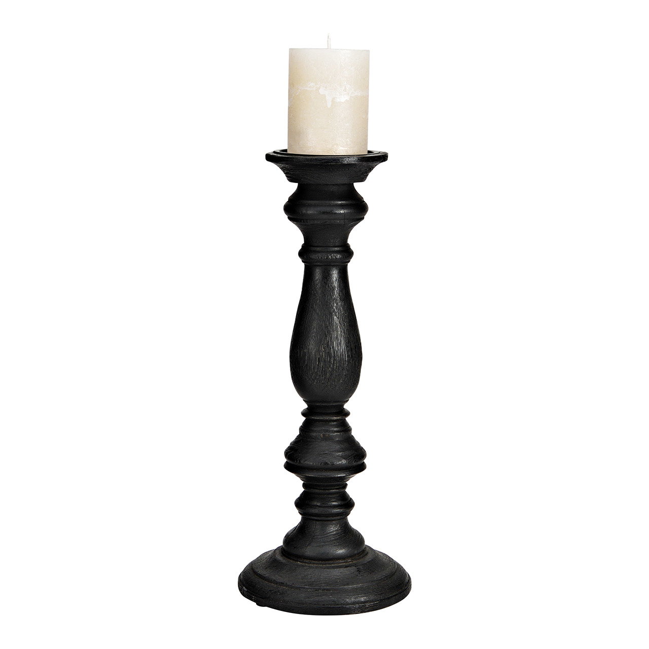 Candle holder made of mango wood black (W/H/D) 13x38x13cm Candle holder made of mango wood black (W/H/D) 13x38x13cm