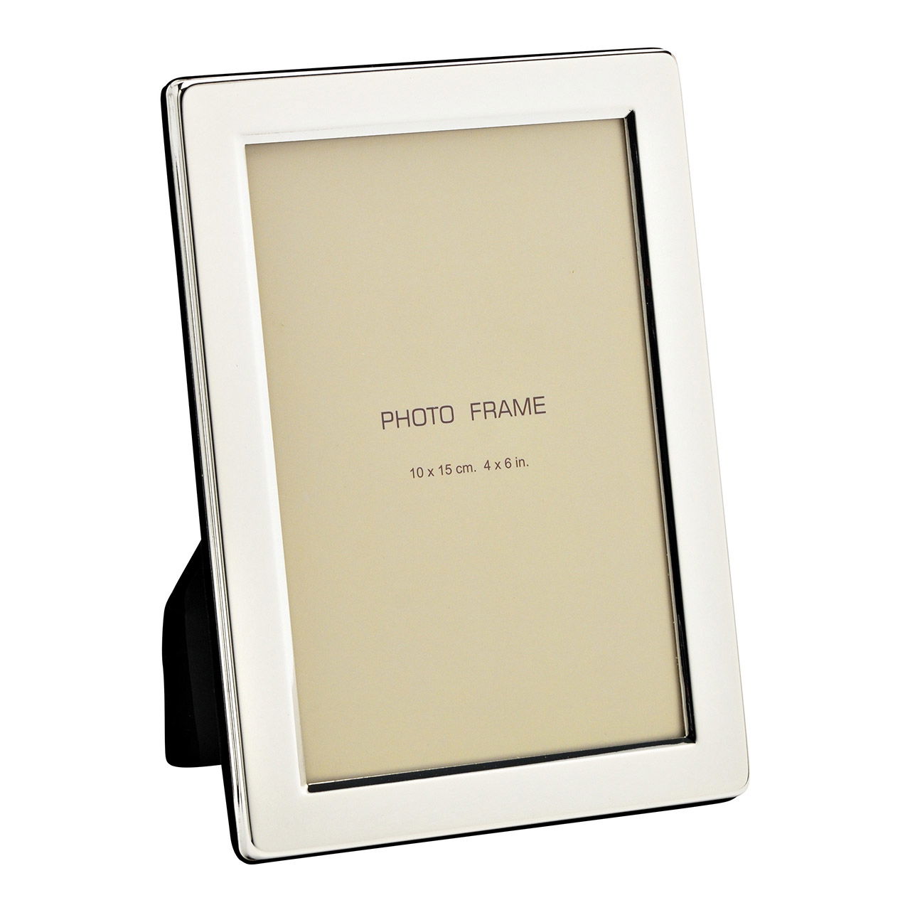 Silver-plated photo frame for 10x15cm photos made of metal (W/H/D) 12x17x1cm Silver-plated photo frame for 10x15cm photos made of metal (W/H/D) 12x17x1cm