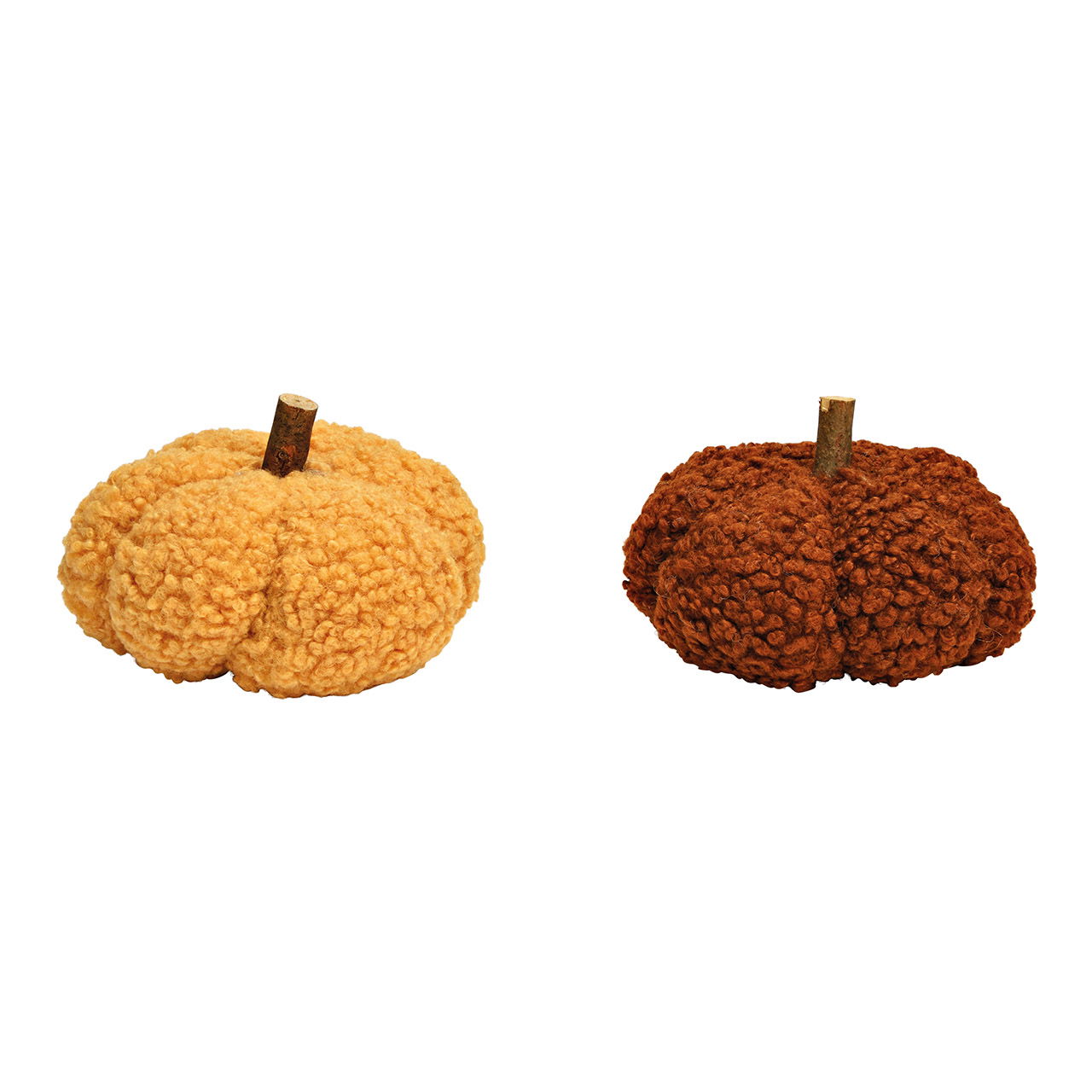 Pumpkin made of textile brown 2-fold, (W/H/D) 14x11x14cm