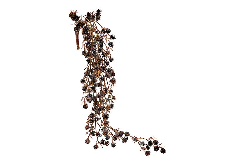 Cone hanger with glitter plastic brown (H) 92cm