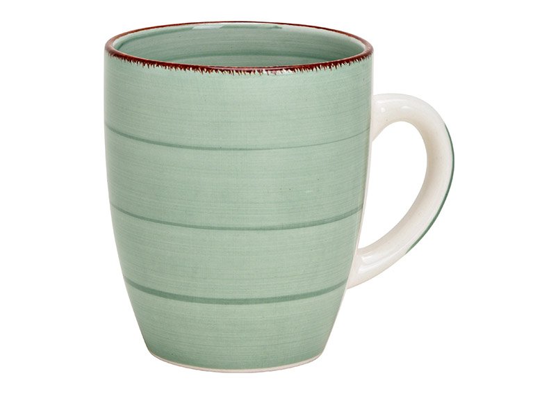 Stoneware mug green (W/H/D) 11x10x8cm 360ml