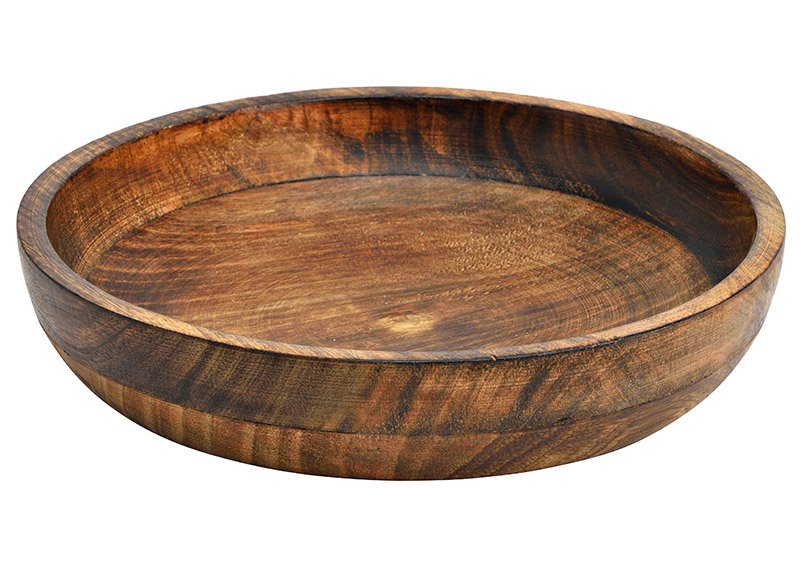 Mango wood bowl brown (W/H/D) 25x5x25cm