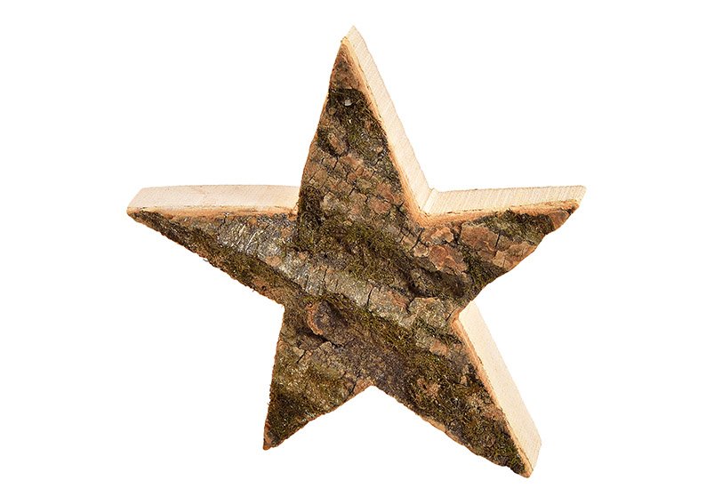 Star, wooden bark, nature colour, (h) 2cm ø20cm