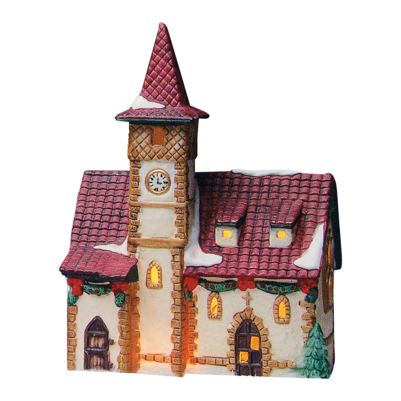 Wurm Lichthaus Kirche Bayern aus Porzellan, Bunt (B/H/T) 15x20x8cm