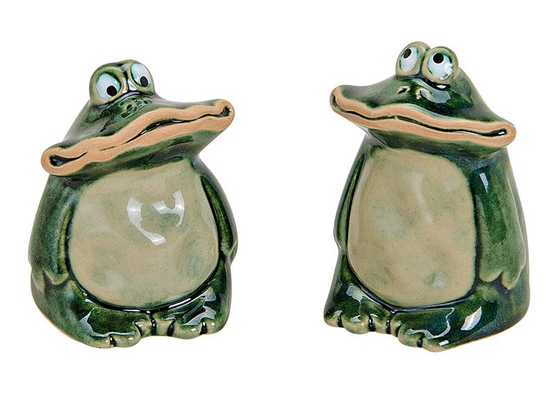 Frog, ceramic (w/h/d) 4x6x4cm