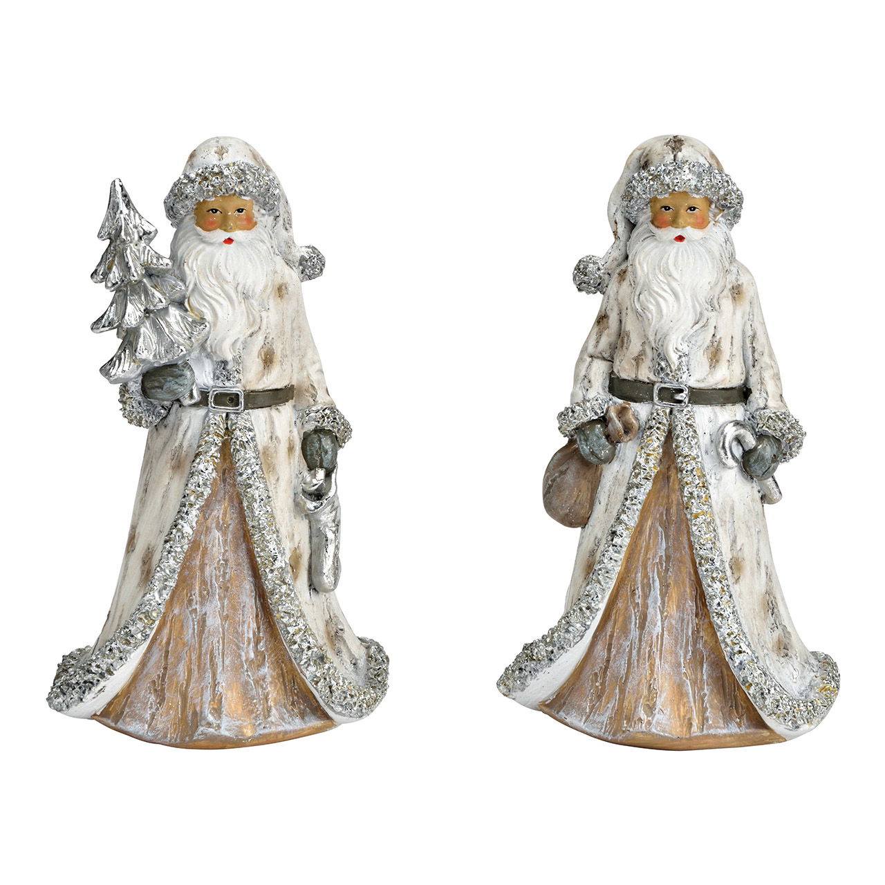 Nikolaus aus Poly silber 2-fach, (B/H/T) 10x16x4cm Figur, Erwachsener, Braut, Person, Frau