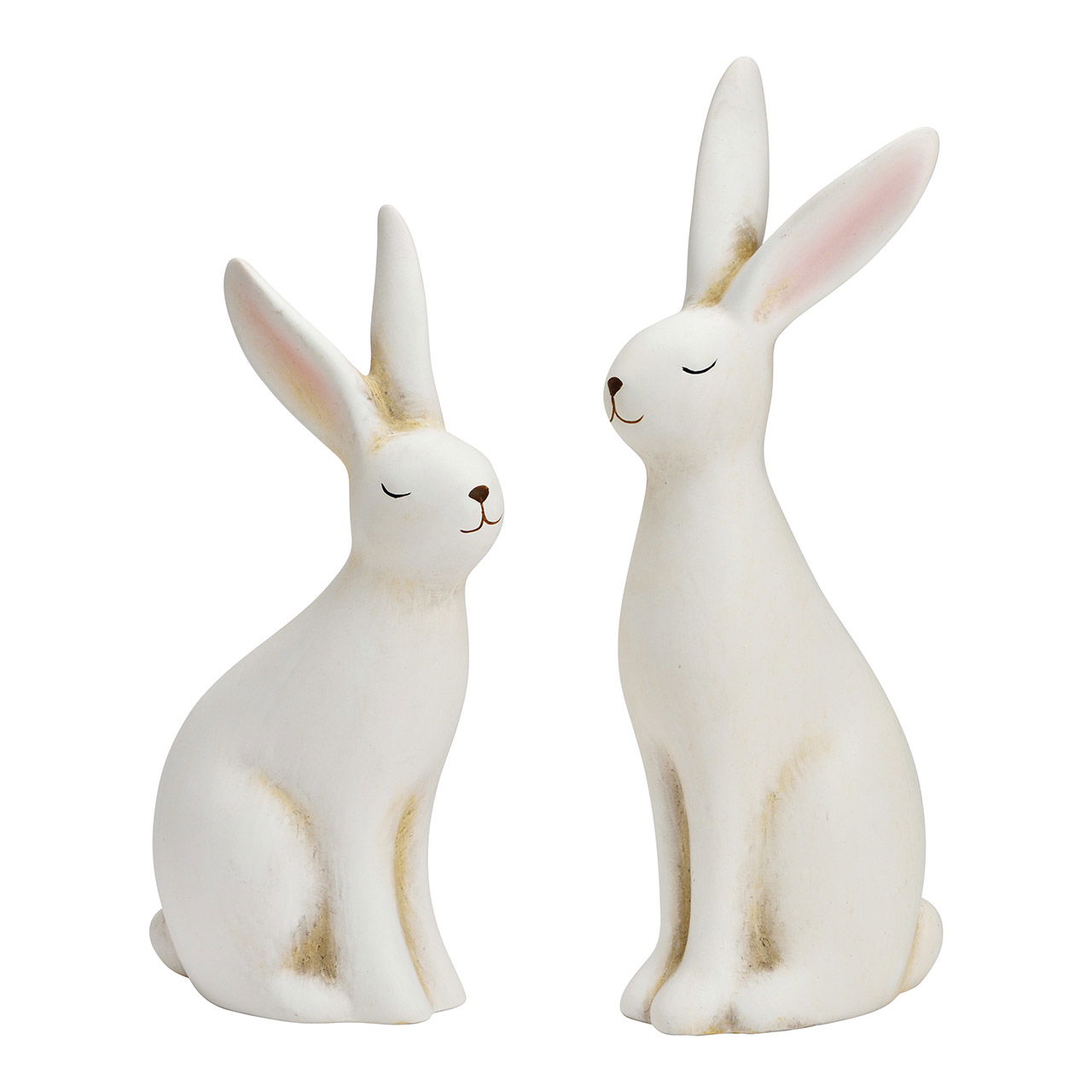 Hase aus Keramik Weiß 2-fach, (B/H/T) 8x28x12cm 8x24x14cm