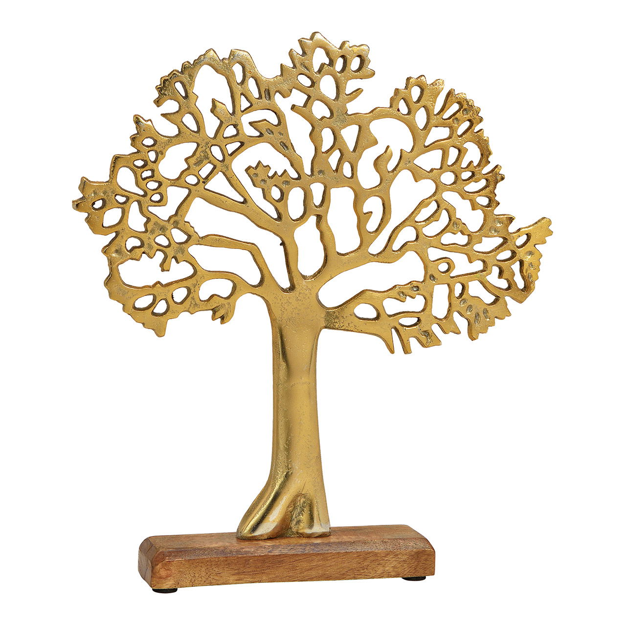 Aufsteller Baum aus Metall auf Mangoholz Sockel Gold, braun (B/H/T) 30x33x5cm Aufsteller Baum aus Metall auf Mangoholz Sockel Gold, braun (B/H/T) 30x33x5cm