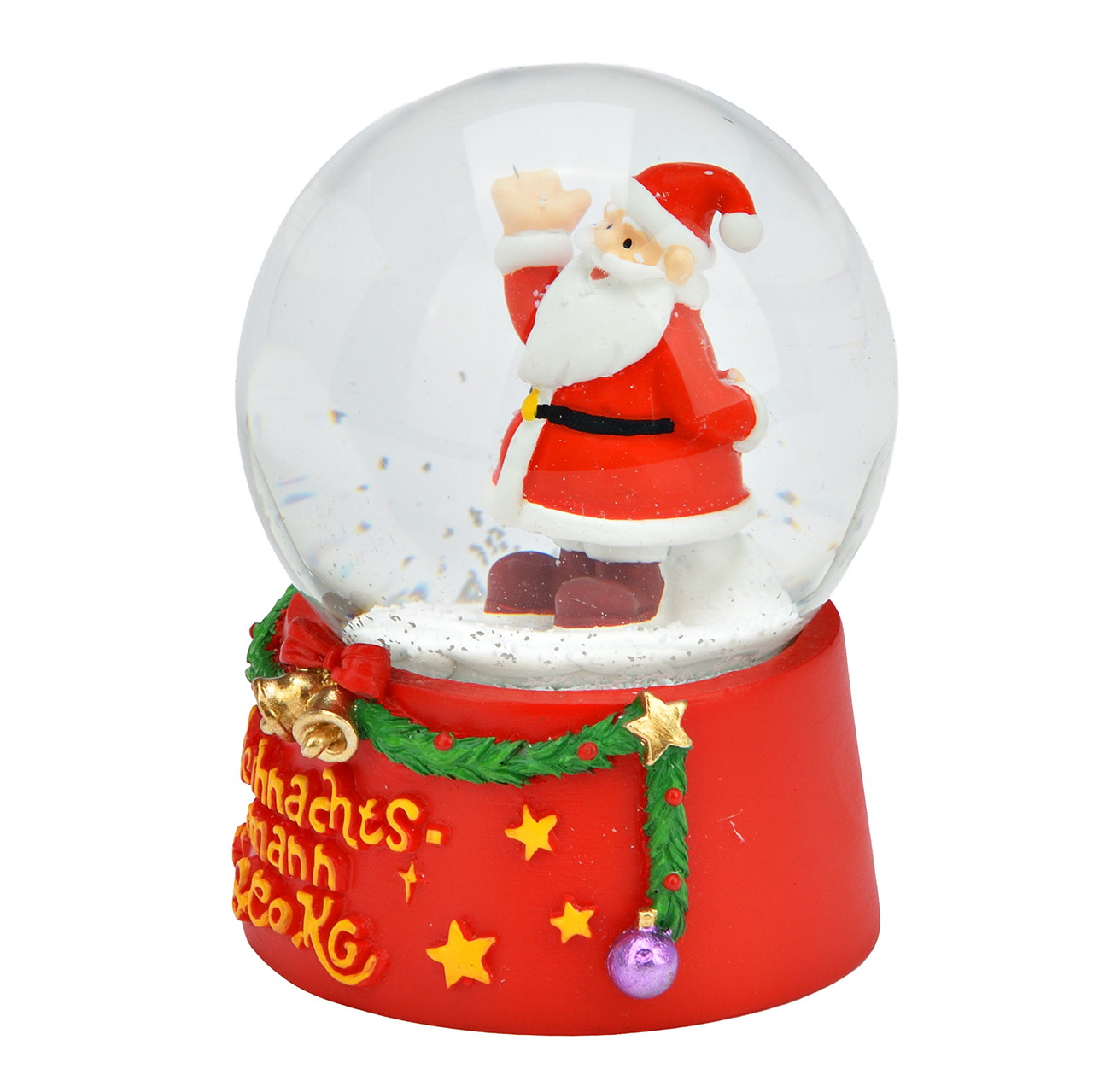 Weihnachtsmann & Co. KG Schneekugel Weihnachtsmann aus Poly/Glas, Rot/Weiß (B/H/T) 6x9x6cm Weihnachtsmann, Schneekugel, Figur, Dekoration, Kugel, Schneekugel, Weihnachtsmann, Schneefall, Rot, Dekoration