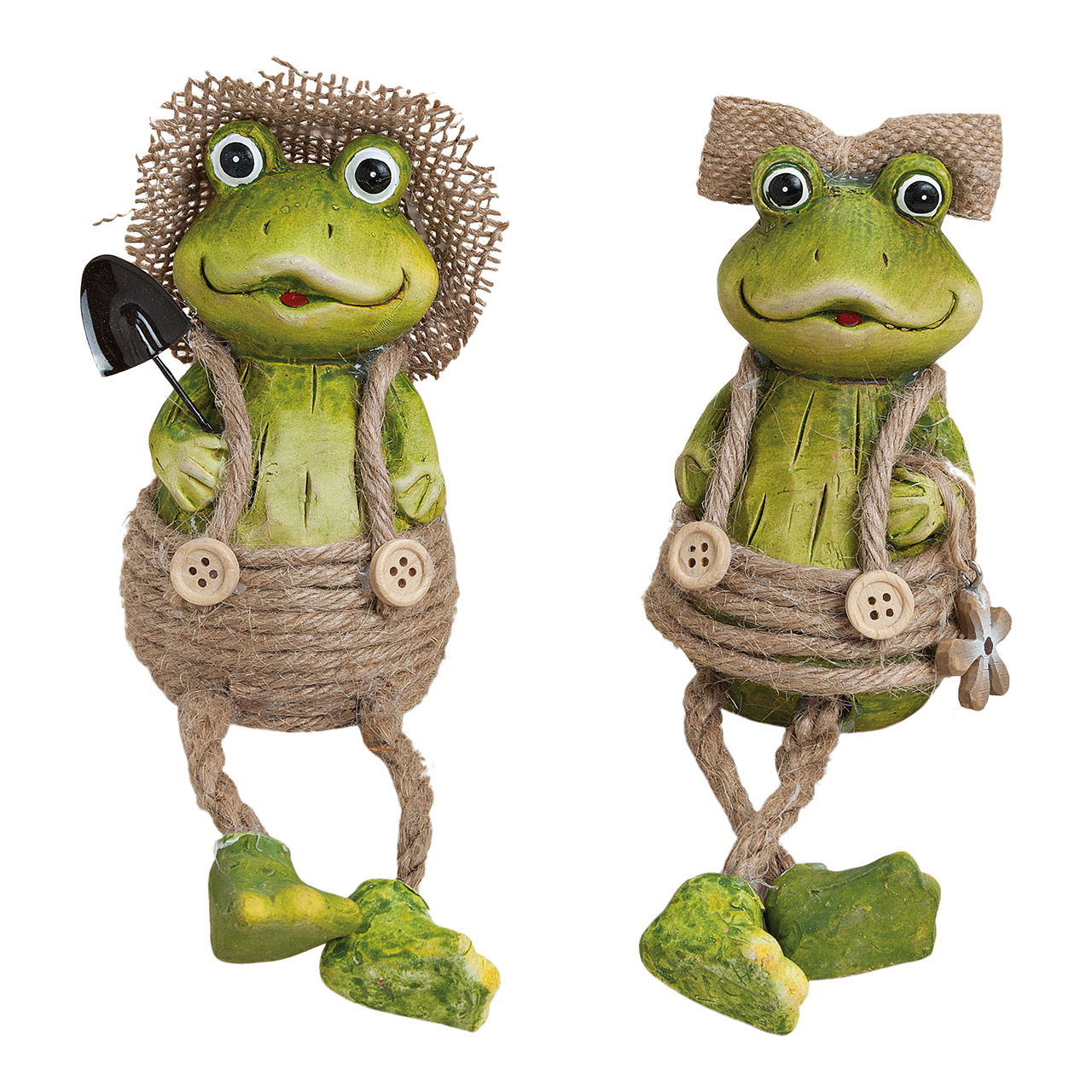 Kantenhocker Frosch aus Poly, 2-fach sortiert, 11/18 cm