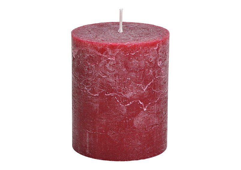 Candle 10x12x10cm made of wax, bordeaux