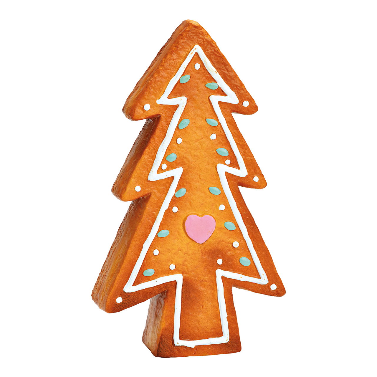 Lebkuchenfigur Tannenbaum aus Ton braun (B/H/T) 11x20x4cm