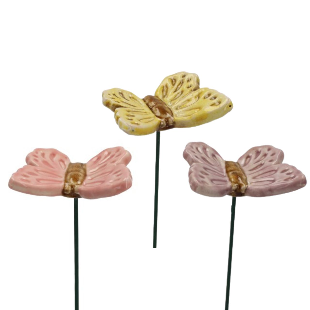 Blumen, Schmetterling, Skulptur, Keramik, Deko