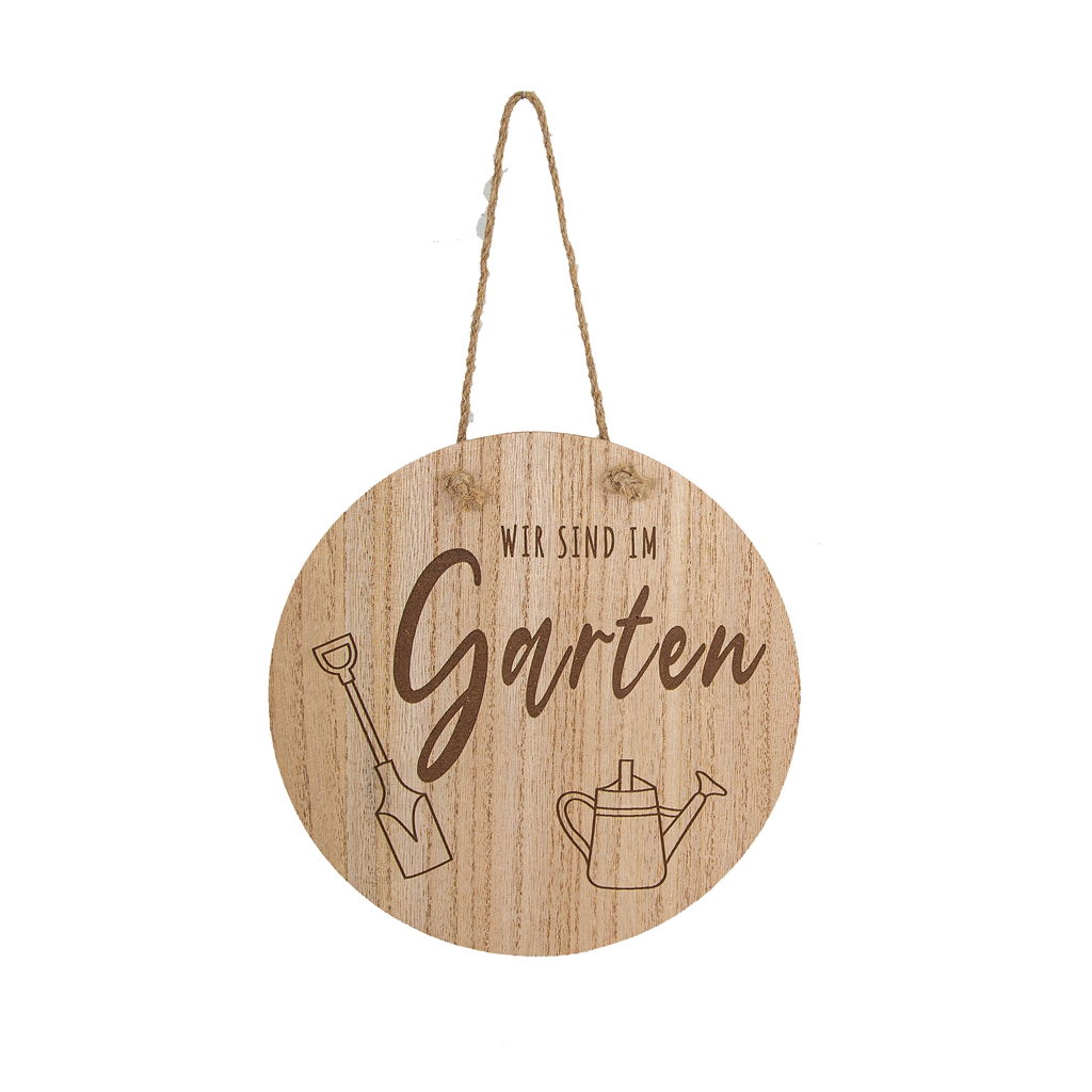 Panneau rond Jardin à suspendre, bois, 20x1,3x20/32cm, 1 pc, naturel Zubehor, Reifen, Tasche, Handtasche