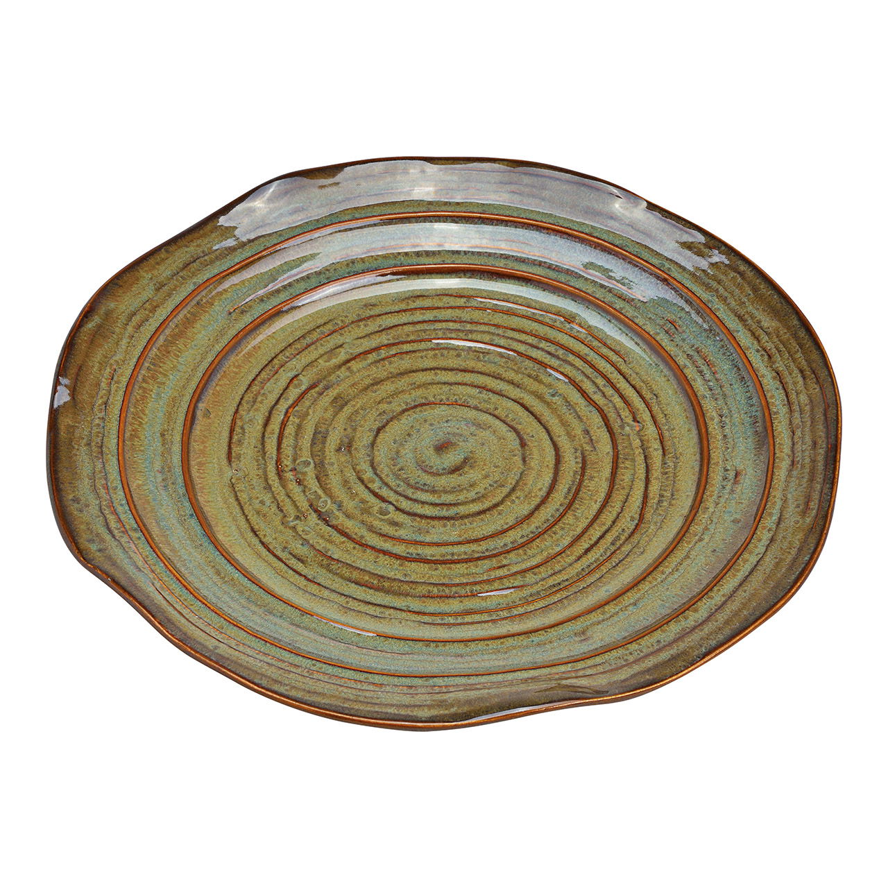 Earthenware plate brown (W/H/D) 25x3x25cm