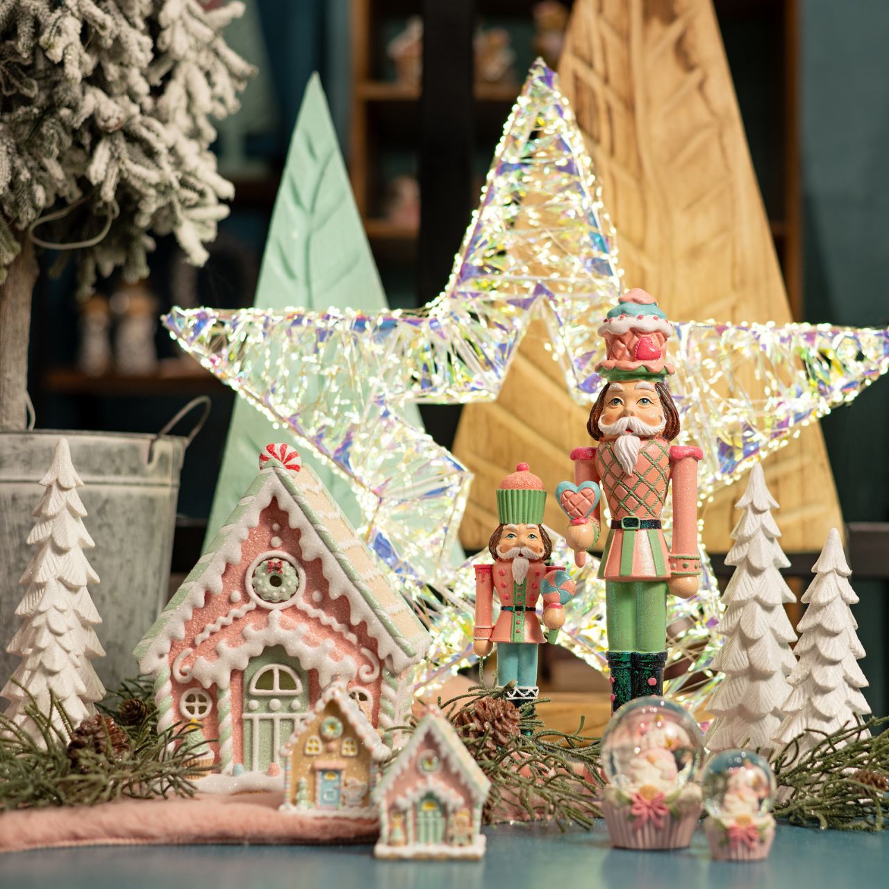 Choinka z brokatem z poliuretanu, biala (szer. x wys. x gl.) 6 x 15 x 6 cm Kind, Weiblich, Mädchen, Person, Weihnachtsdekorationen
