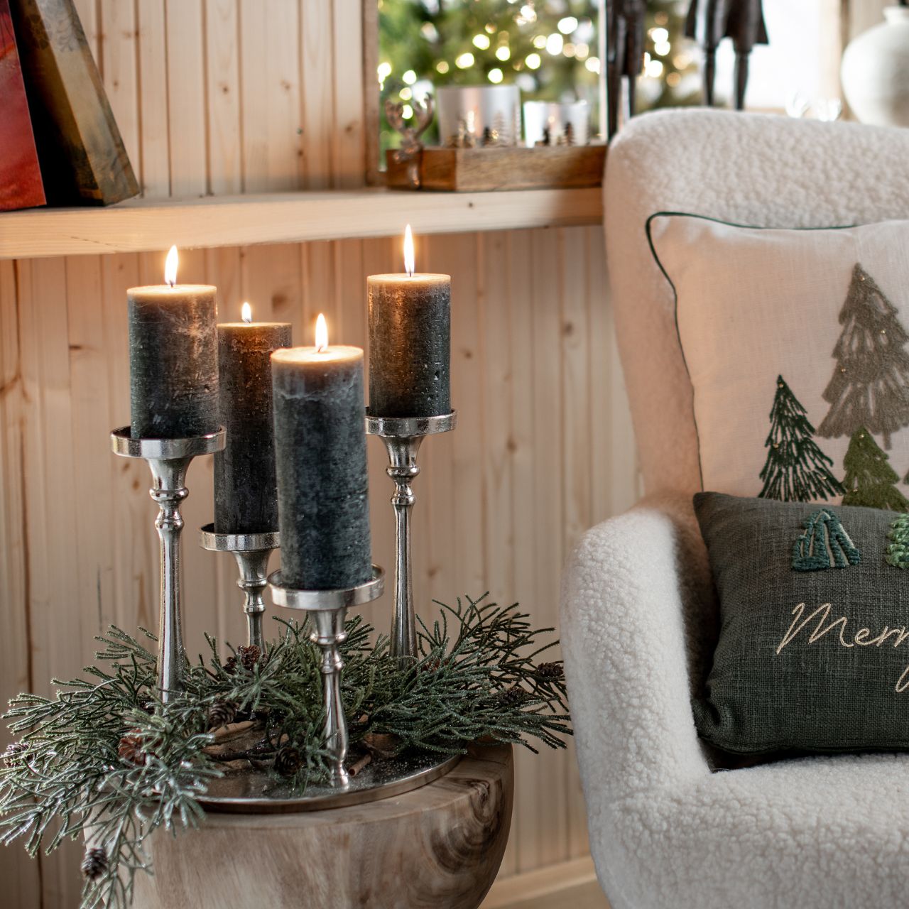 Bougie 6,8x12x6,8cm en cire Vert Kerze