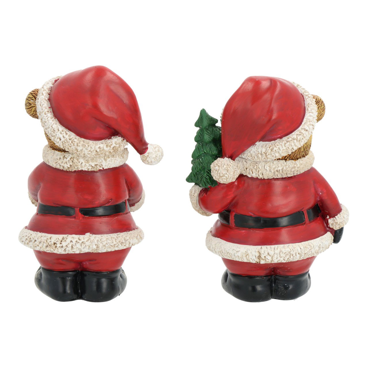 Beer met kerstmuts van poly rood 2 assorti (B/H/D) 8x12x6cm Figur, Spielzeug