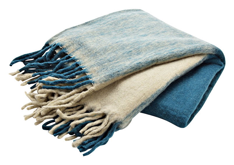 Tagesdecke kariert aus Textil blau (B/H/T) 130x170x1cm