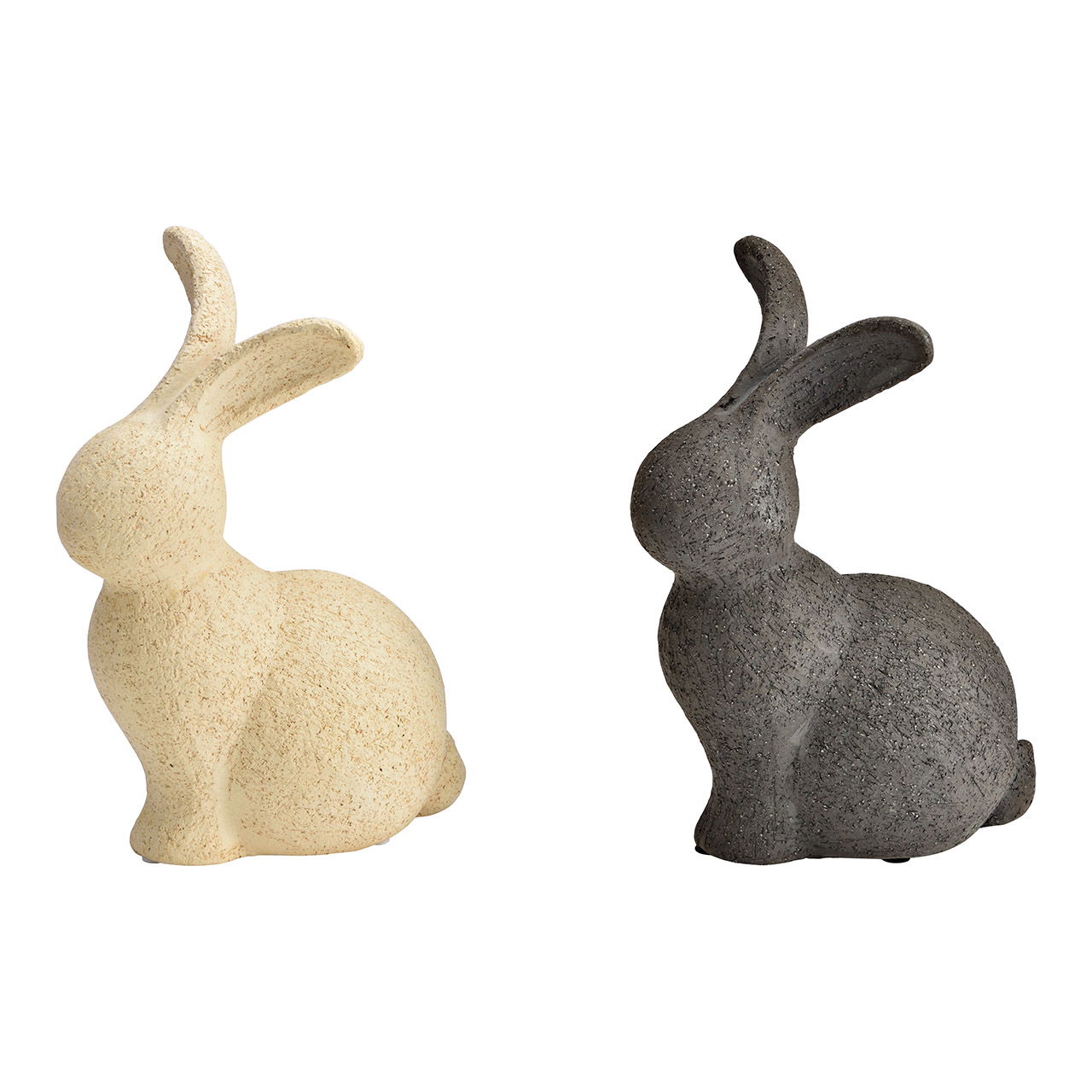 Hase aus Keramik beige, schwarz 2-fach, (B/H/T) 15x21x10cm