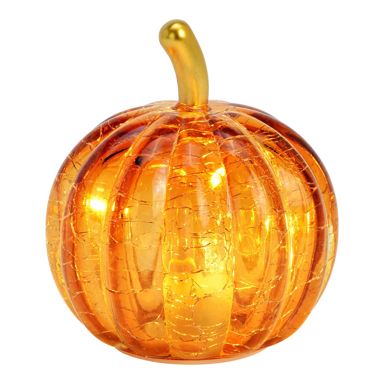 Zucca decorativa con 5 LED con timer 6/18 in vetro, marrone (L/H/D) 7x9x7cm Funzionamento a batteria 3xLR44 non inclusa