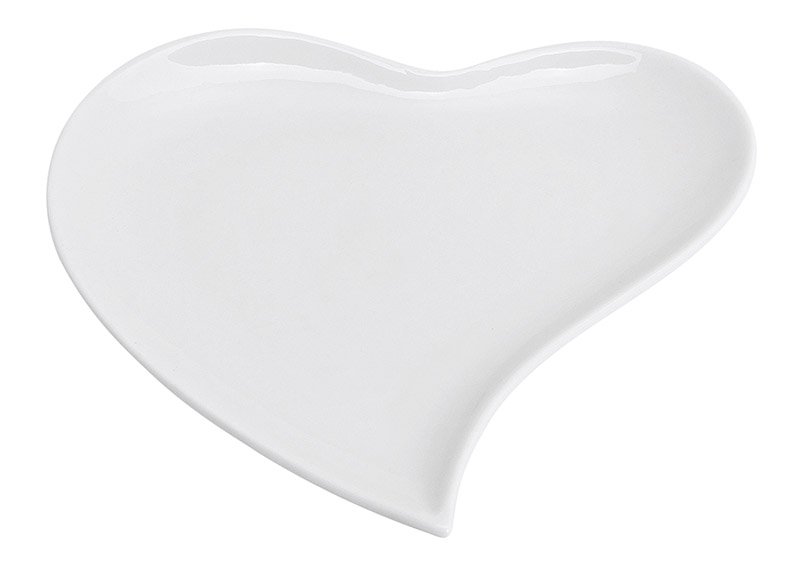 Assiette cœur en porcelaine Blanc (L/H/P) 17x2x17cm