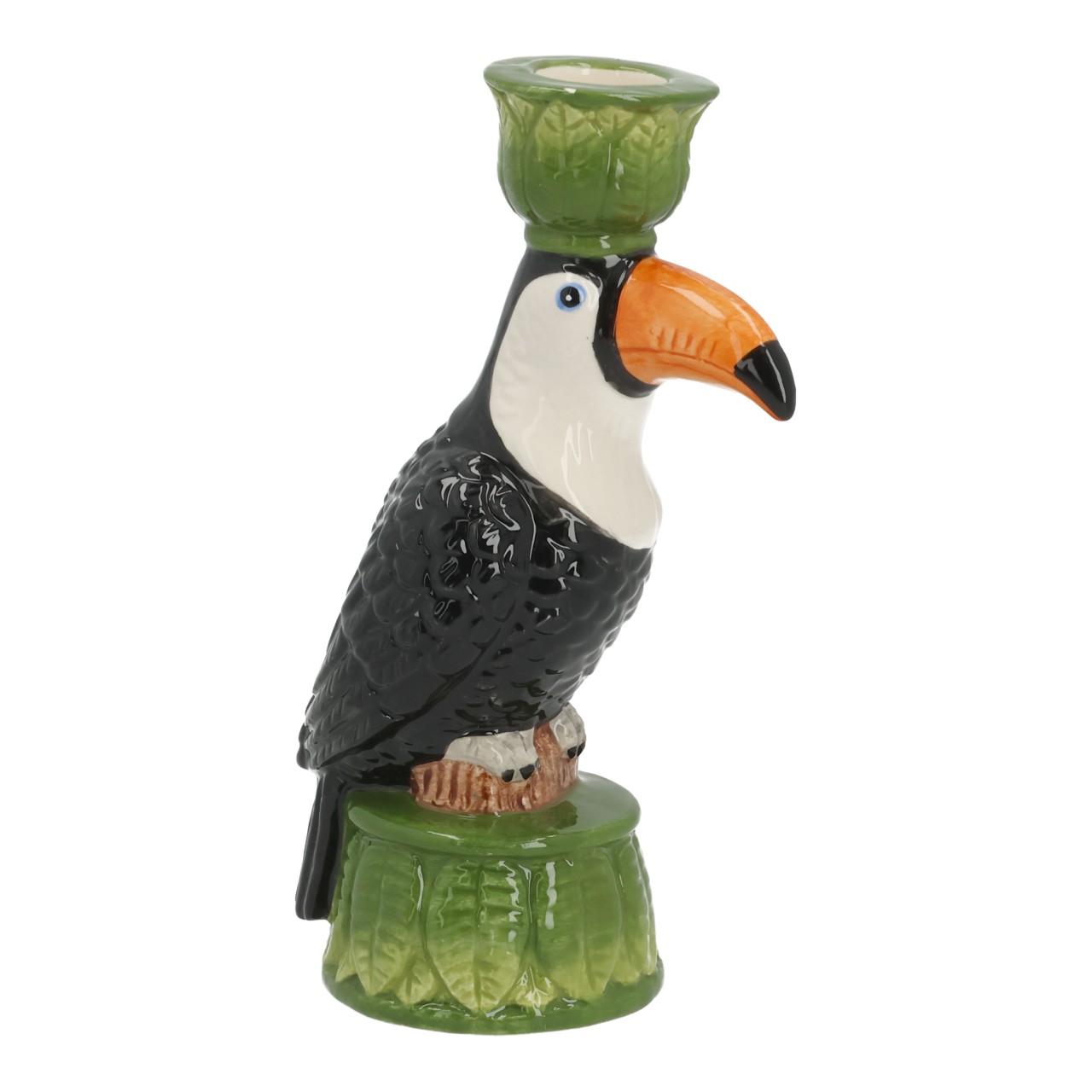 Kerzenhalter Tukan aus Keramik Schwarz (B/H/T) 5x15x8cm Tukan, Figur, Keramik, Küchen-Deko, Miniaturstatue