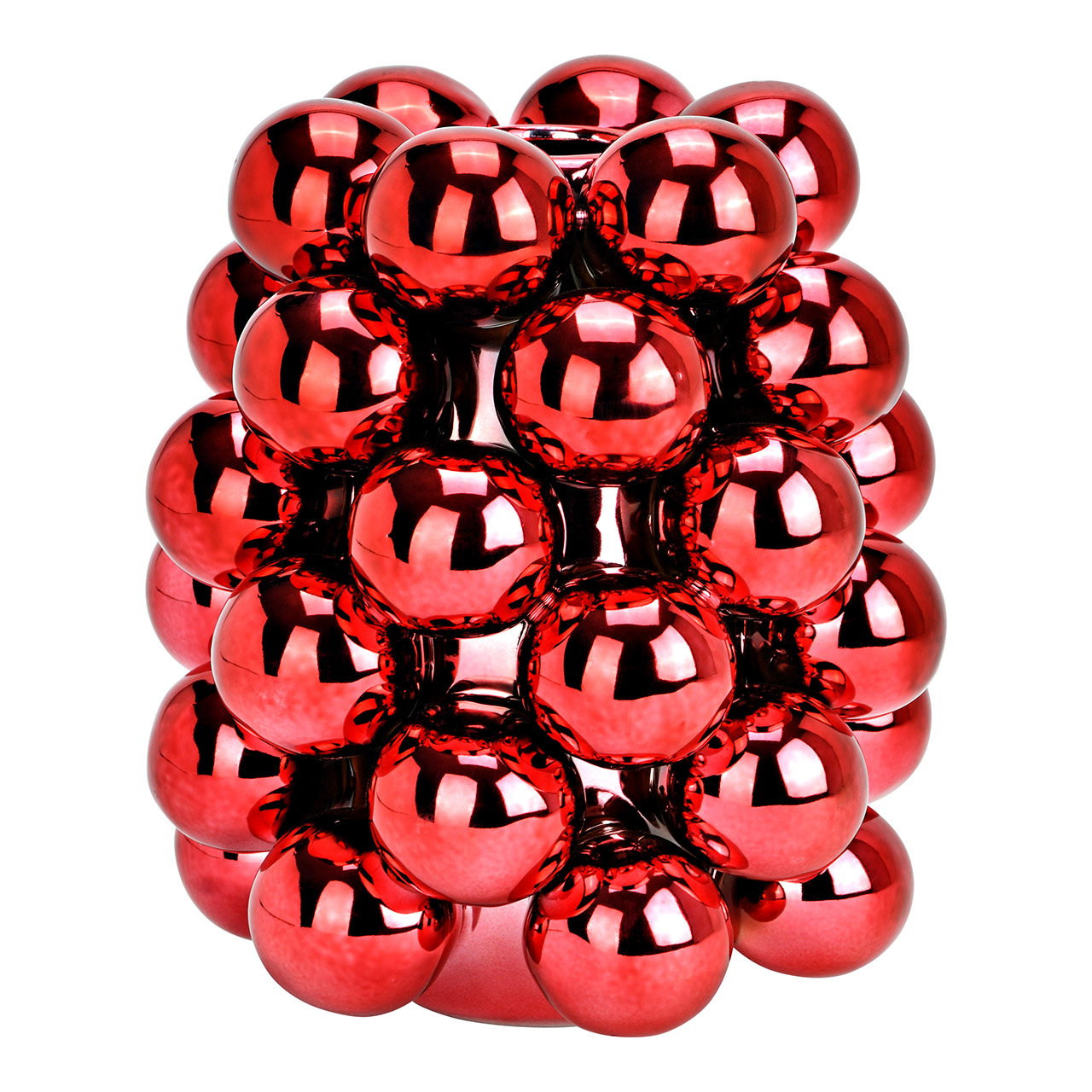 Vaso a bolla in porcellana, rosso scuro (L/H/D) 14x17x14cm Weihnachtskugeln, Kugeldekoration, Rot, Glänzend, Ball-Dekor