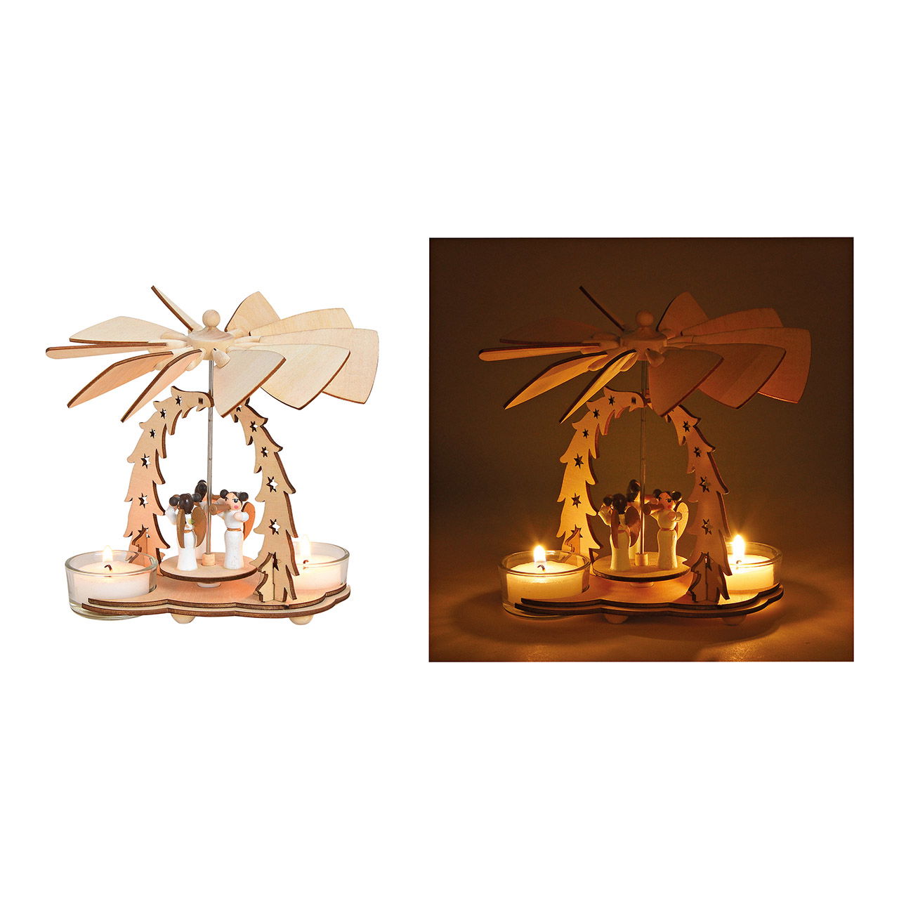 Angelo piramidale di legno (L/H/D) 14x11x8cm Angelo piramidale di legno (L/H/D) 14x11x8cm