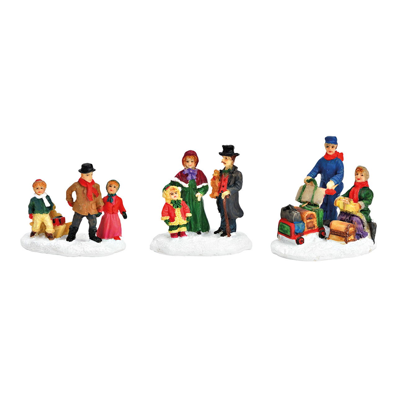 Miniatuur figuurgroep gemaakt van poly kleurrijk 3-voudig, (B/H/D) 7x6x4cm Miniatuur figuurgroep gemaakt van poly kleurrijk 3-voudig, (B/H/D) 7x6x4cm