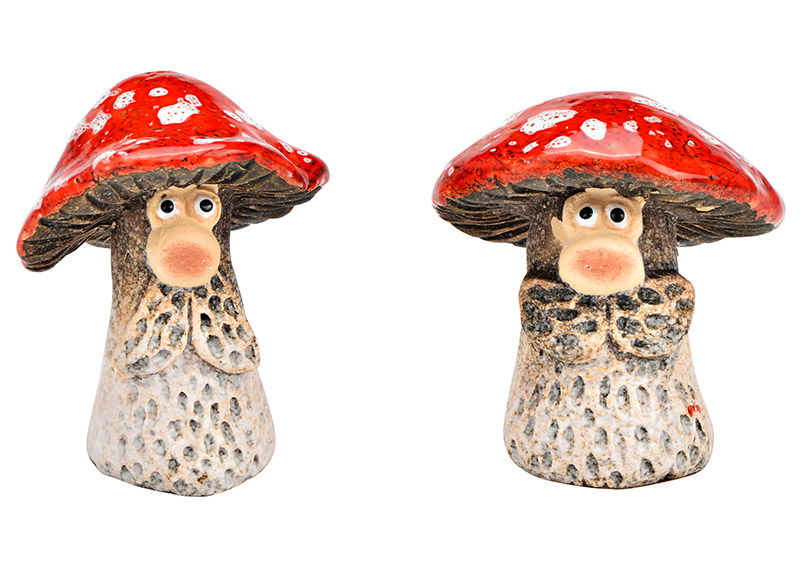 Toadstool, gnome made of red stoneware (W/H/D) 6x9x6cm