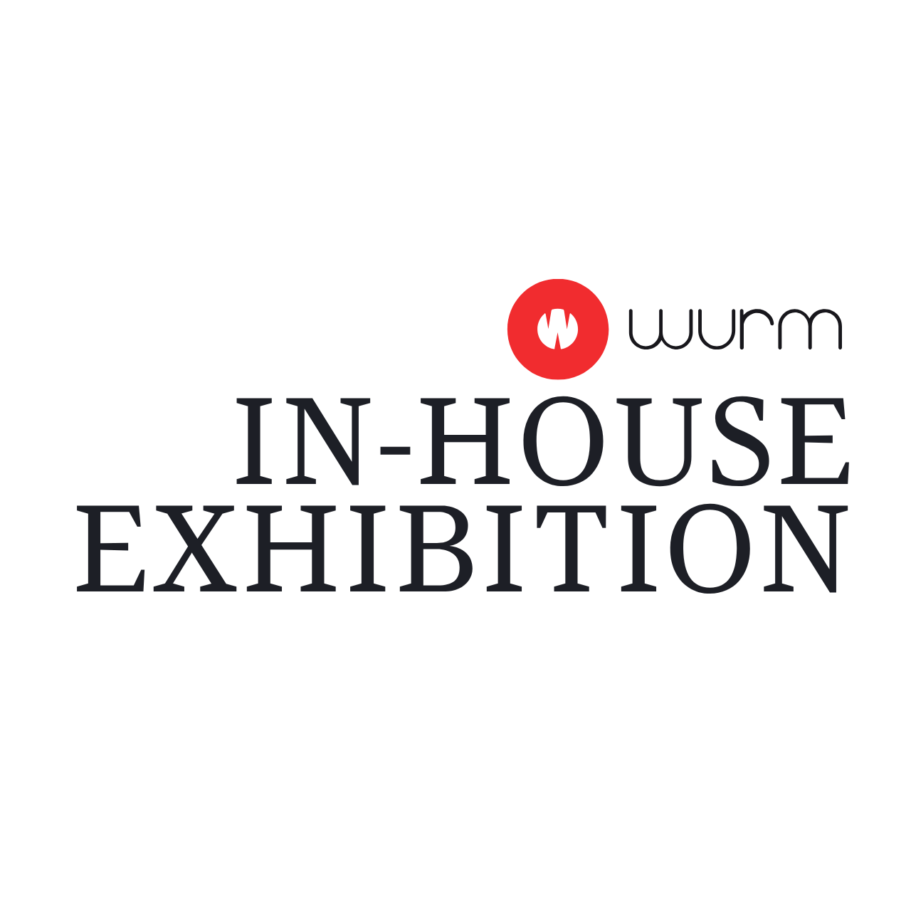 In-Haus, Ausstellung, Logo, Schwarz, roter Kreis, in-house, ausstellung, logo, schwarz, rot