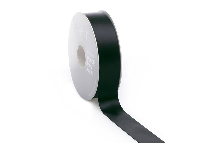 Packing Ribbon PREMIUM DF SATINwo/e 25mx25mm, black, 100% Polyester, 3301.2525.85