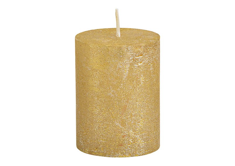 Cera candela shimmer finitura oro (w/h/d) 6,8x9x6,8cm