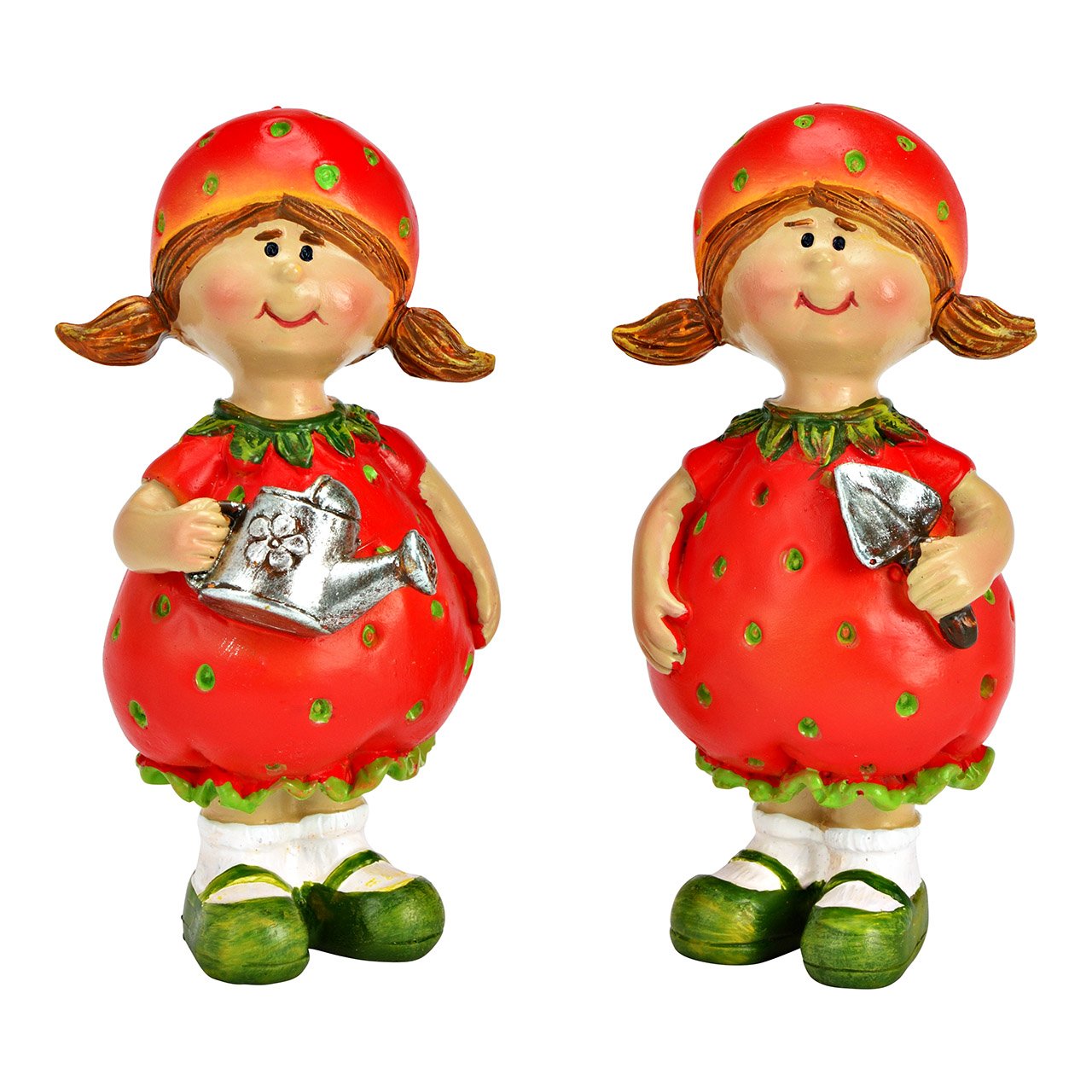 Strawberry girl made of poly red 2-fold, (W/H/D) 5x9x4cm