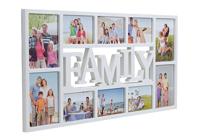 Portafoto di famiglia per 10 foto, in plastica, L71 x H36 cm