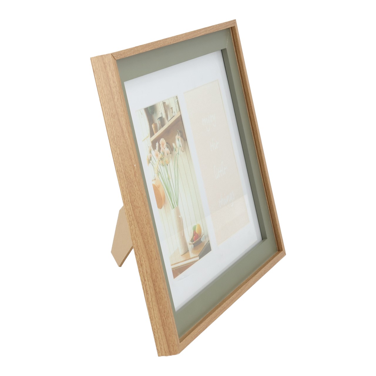 Bildrahmen, Doppelbild, Holzrahmen, Grün matt, Wohnaccessoire