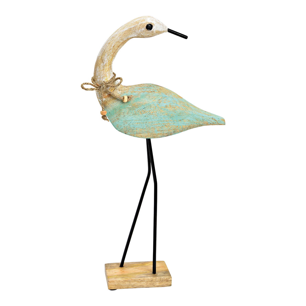 Aufsteller Storch aus Mangoholz natur, grün(B/H/T) 21x42x7cm Aufsteller Storch aus Mangoholz natur, grün(B/H/T) 21x42x7cm
