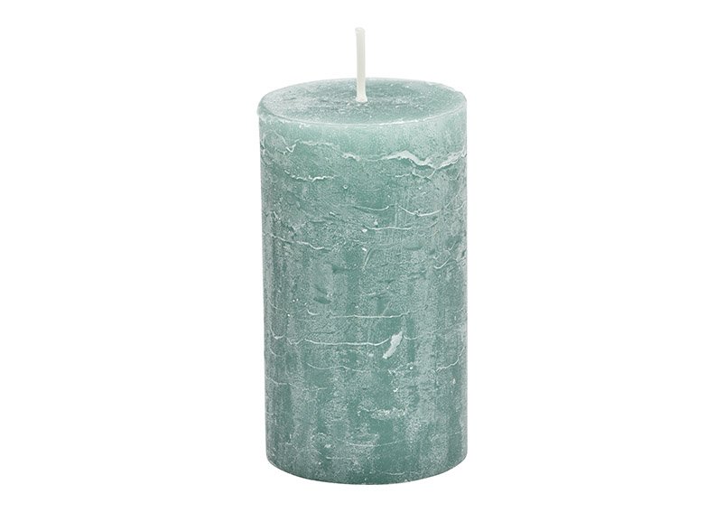 Candle 6,8x12x6,8cm wax eucalyptus green 