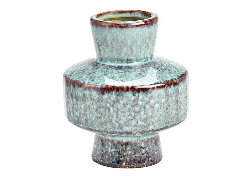 Vase aus Keramik Blau (B/H/T) 13x16x13cm