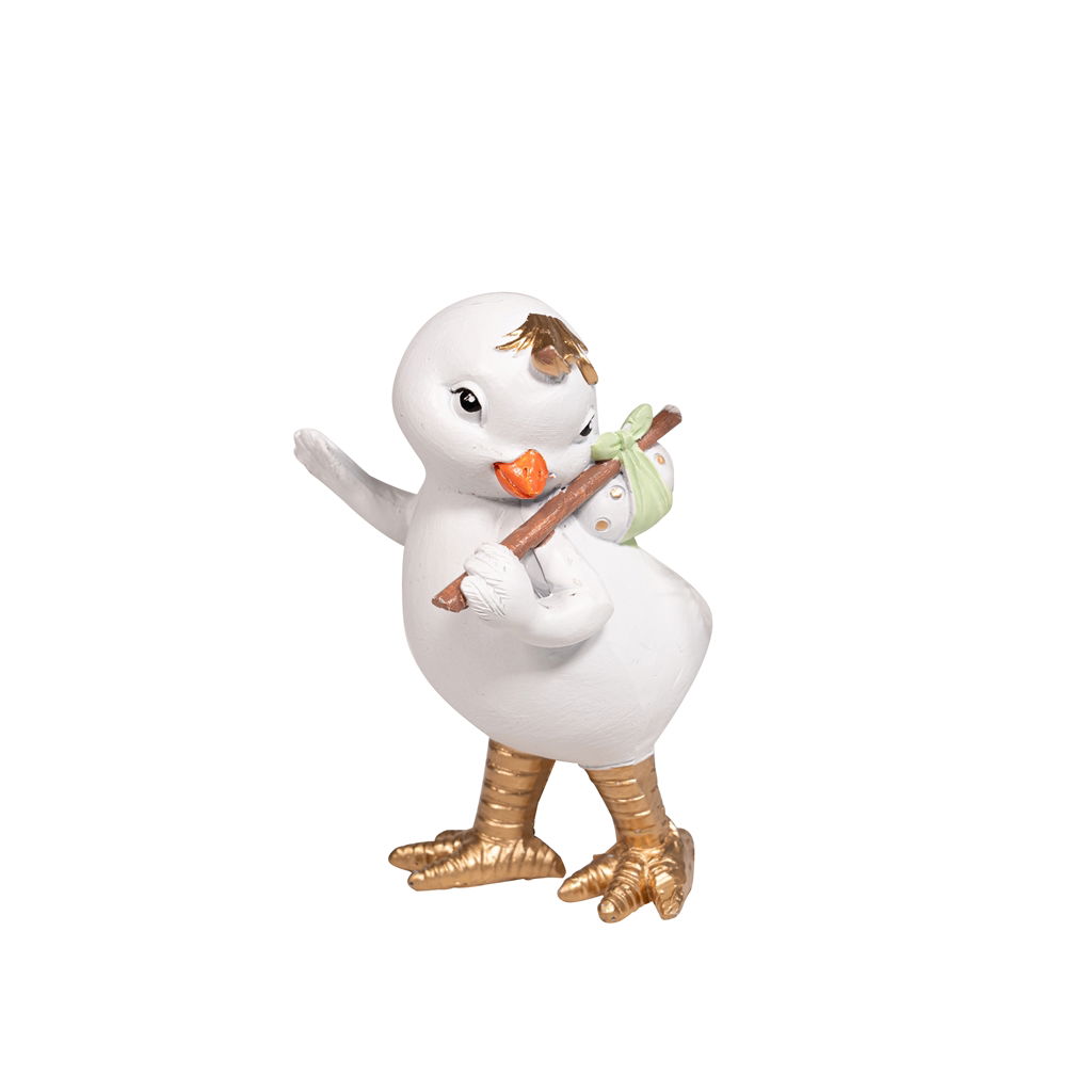 Küken mit Wanderbündel, Polyresin, 10x5,5x13cm, 1 Stck, Figur, Spielzeug, Natur, Draußen, Winter