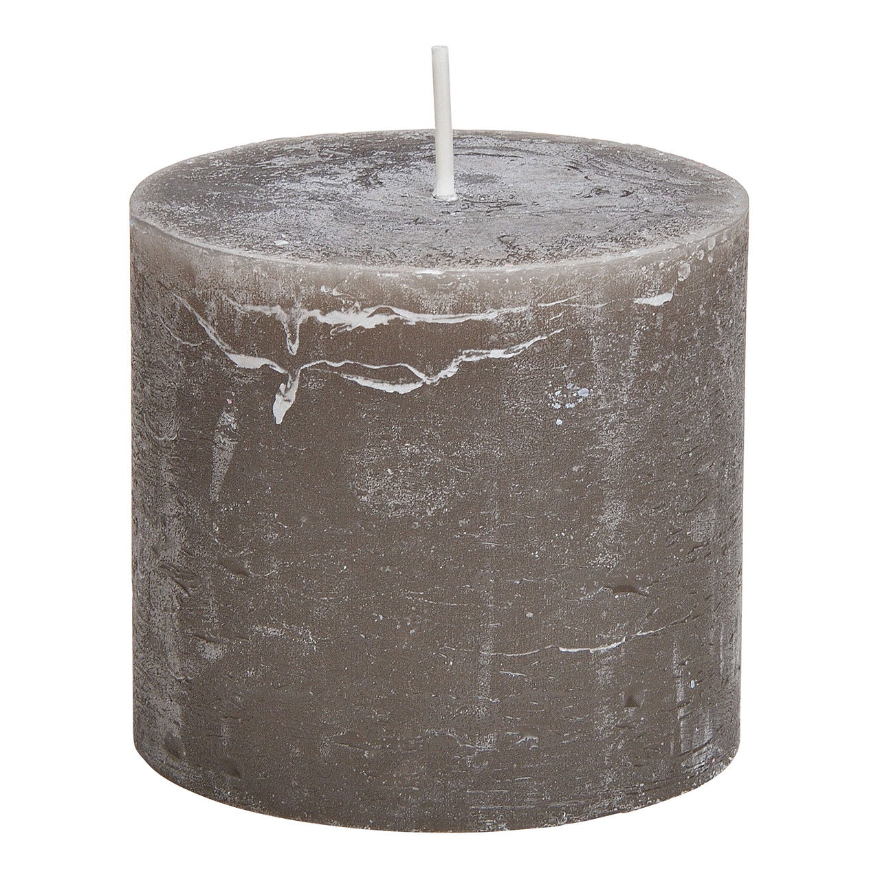 Candle 10x9x10cm wax taupe