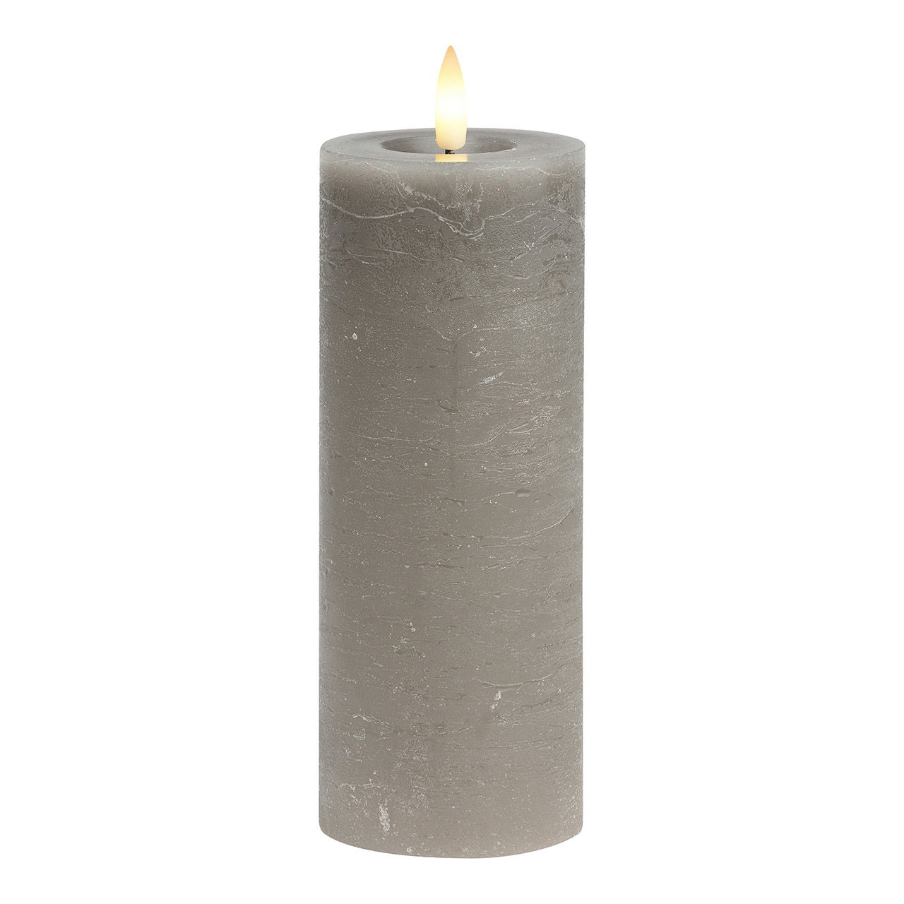 Candle LED taupe, flickering light, exclusive 2xAAA made of wax (W/H/D) 7x18x7cm