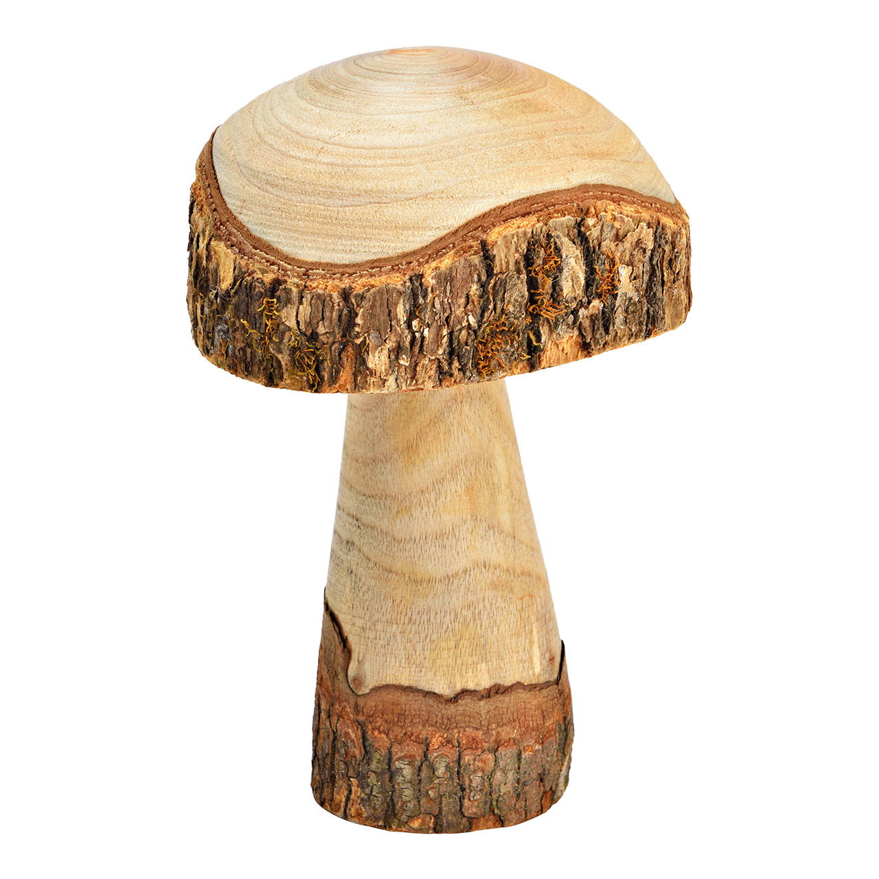 Champignon en bois naturel (L/H/P) 8x14x8cm