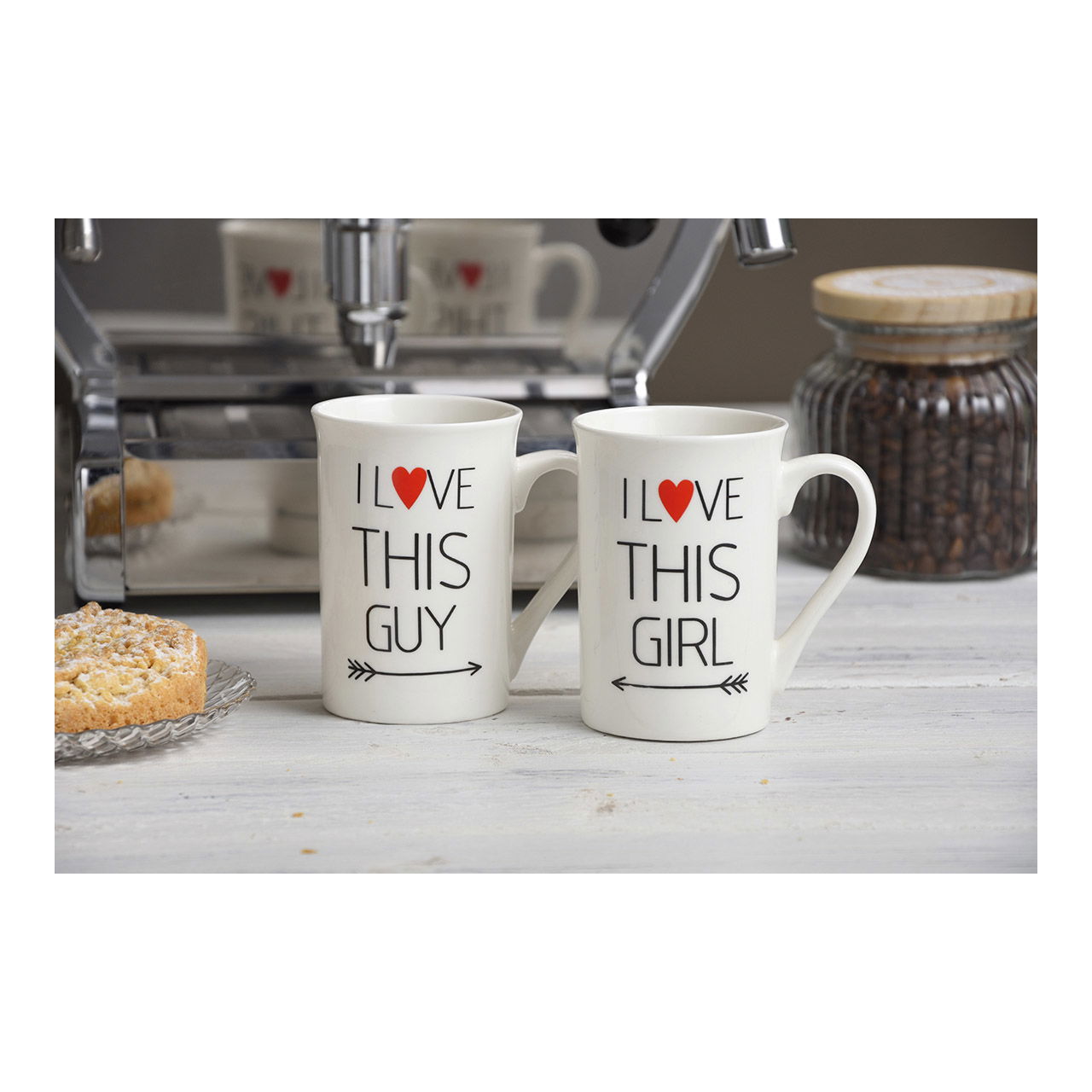 Becher-Set Girl/Guy aus Porzellan, 2-teilig, 10 cm Becher-Set Girl/Guy aus Porzellan, 2-teilig, 10 cm
