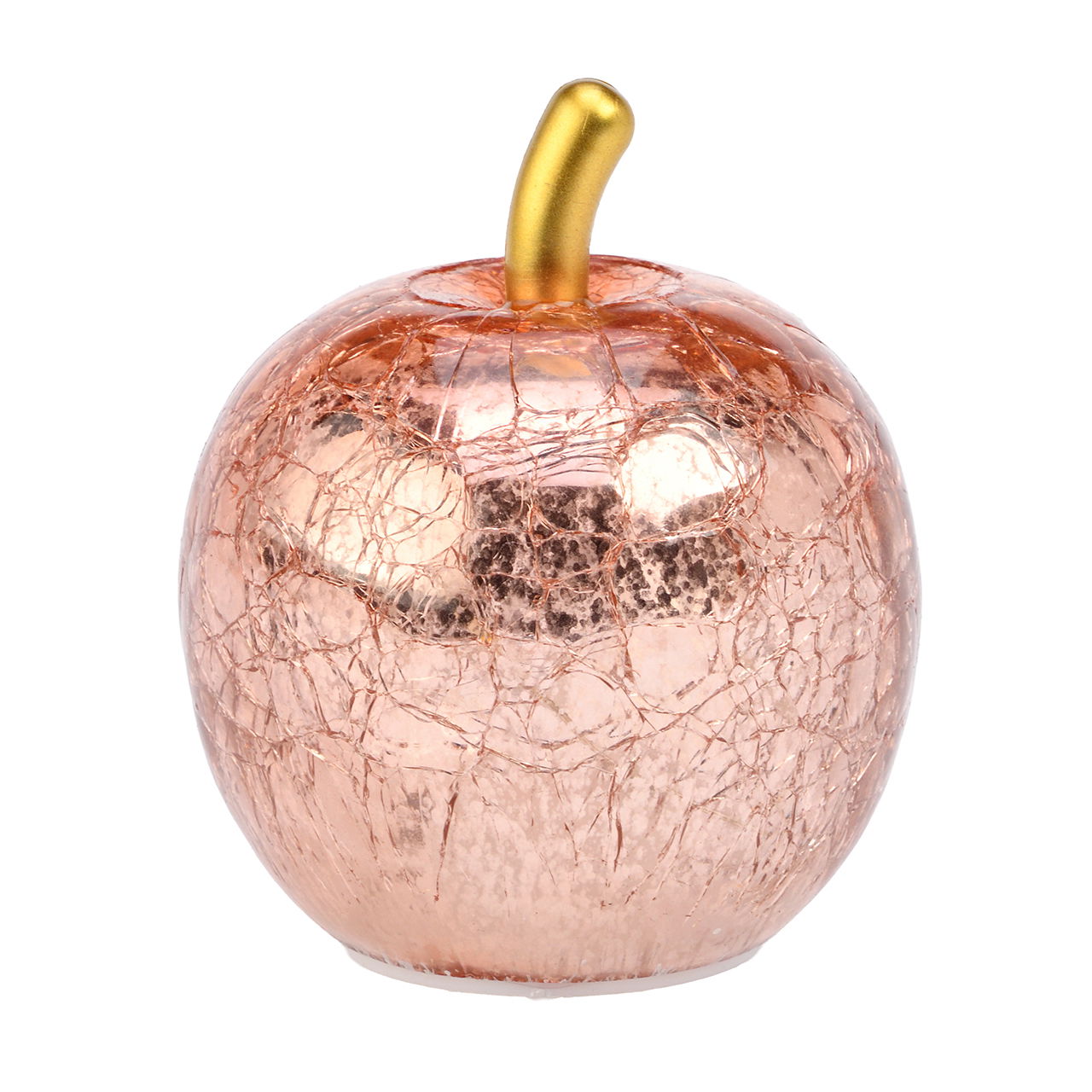 Apfel mit 5er LED aus Glas Pink/Rosa (B/H/T) 7x9x7cm exkl. 3xLR44 glasur-glasur-?,