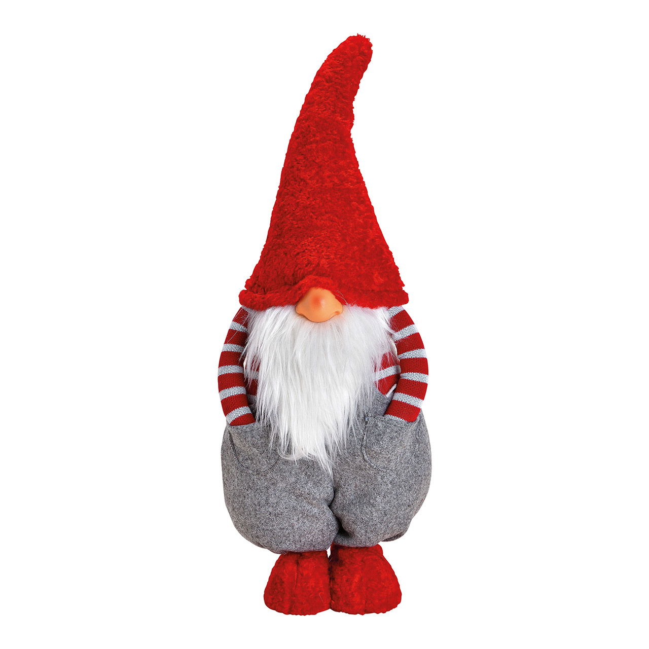 Lutin en textile Rouge, gris (L/H/P) 22x55x16cm